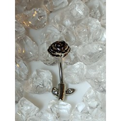Piercing nombril fleur flower fete des mere saint valentin cadeau acier 316L pétale feuille en 3d relief