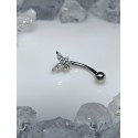 piercing arcade papillon strass aile blanc