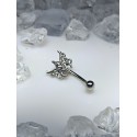 piercing arcade papillon aile strass rond ovale