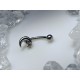 Piercing d Arcade sourcil Metal Demi Lune Croissant pour Femme Homme 1.2x8mm Strass