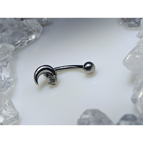 Piercing d Arcade sourcil Metal Demi Lune Croissant pour Femme Homme 1.2x8mm Strass