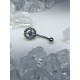 Piercing arcade strass blanc cercle disque