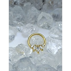 Piercing anneau clickers nez stud narine oreille spike lobe conch septum couleur doré strass blanc pointe helix daith septum