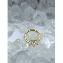 Piercing anneau clickers nez stud narine oreille lobe conch septum couleur doré strass blanc helix daith septum
