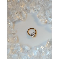 Piercing anneau clickers nez stud narine oreille lobe conch septum helix strass blanc daith septum couleur doré