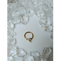 Piercing anneau clickers nez stud narine oreille lobe conch septum helix triple strass blanc daith septum couleur doré