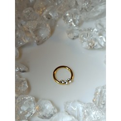 Piercing anneau clickers nez stud narine oreille lobe conch septum helix strass blanc daith septum couleur doré