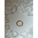 Piercing anneau clickers nez stud narine oreille lobe conch septum helix triple strass rond blanc daith septum couleur doré