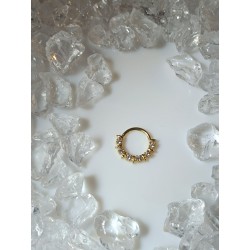 Piercing anneau clickers nez stud narine oreille lobe conch septum helix strass blanc daith septum couleur doré