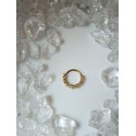 Piercing anneau clickers nez stud narine oreille lobe conch septum helix broche strass blanc daith septum couleur doré