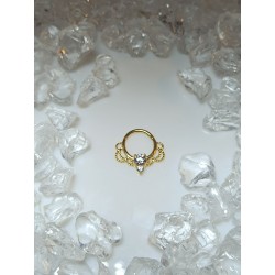 Piercing anneau clickers nez stud narine oreille lobe conch septum helix multi filigrame strass blanc daith septum couleur doré