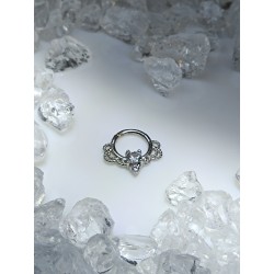 Piercing anneau clickers nez stud oreille lobe conch bijou septum narine filigrame strass blanc helix daith septum