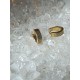 PAIRE BOUCLES D'OREILLE ANNEAUX PLAQUÉ OR DAMIER