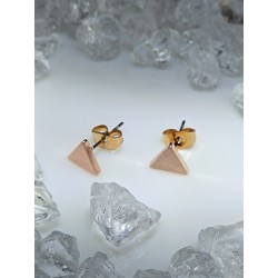 Boucle d oreille femme triangle couleur doré rose cuivre puce paire