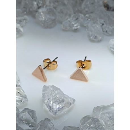 Boucle d oreille femme triangle couleur doré rose cuivre puce paire