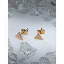 Boucle d oreille femme triangle couleur doré rose cuivre puce paire