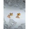 Boucle d oreille femme triangle couleur doré rose cuivre puce paire
