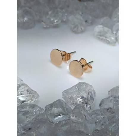 Boucle d oreille femme rond couleur doré rose cuivre puce paire