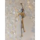 Piercing nombril fleur amovible pendentif strass blanc chaine bijoux ventre navel