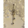 Piercing nombril petite papilln aile ruban pendentif bijou chaine navel strass blanc