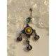 Piercing nombril attrape reve catcher pendentif strass couleur navel