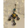 Piercing nombril attrape reve catcher pendentif strass couleur navel
