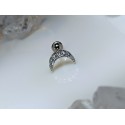 Piercing tragus demi lune croissant strass blanc