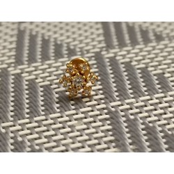 Piercing tragus flocon couleur doré strass blanc anti helix lobe conch oreille inoxy