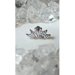 Piercing Helix bijoux oreille tragus conch lob multi strass blanc couleur argenté six orelha oor ear