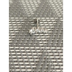Piercing tragus quatre strass blanc couleur argenté bijoux lobe oreille