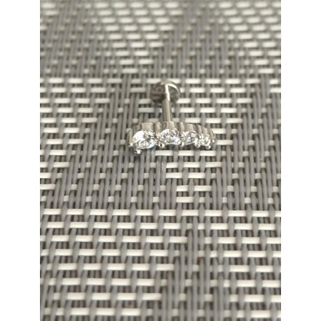 Piercing tragus quatre strass blanc couleur argenté bijoux lobe oreille