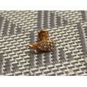 Piercing oreille aile lobe multi strass blanc embout vissable inoxy couleur doré