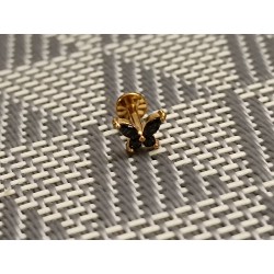 Piercing tragus papillon aile multi strass noir embout vissable bijou lobe