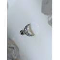 Piercing tragus demi lune croissant strass blanc anti helix lobe conch oreille inoxy