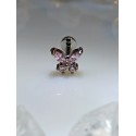 Piercing papillon aile multi strass rose embout vissable anti helix lobe conch oreille inoxy