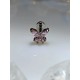 Piercing papillon aile multi strass rose embout vissable anti helix lobe conch oreille inoxy