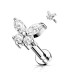 Piercing papillon aile multi strass blanc embout vissable anti helix lobe conch oreille inoxy