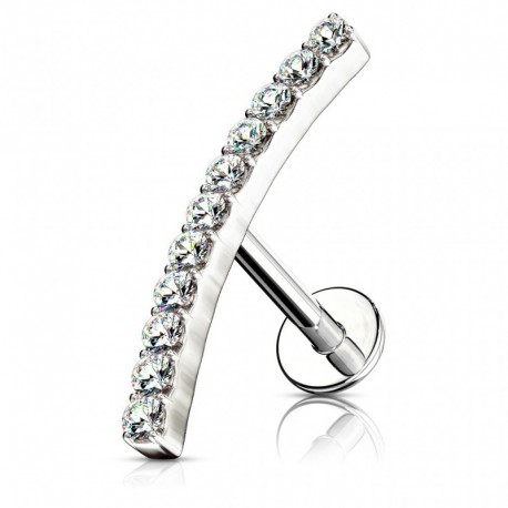 Piercing oreille strass blanc