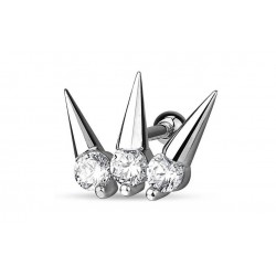 Piercing oreille strass blanc