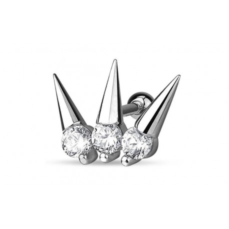 Piercing oreille strass blanc