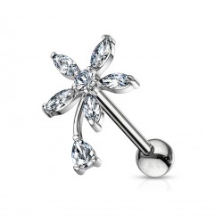 Piercing oreille strass blanc