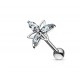 Piercing oreille strass blanc