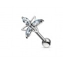 Piercing oreille strass blanc