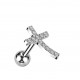 Piercing oreille strass blanc