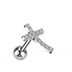 Piercing oreille strass blanc