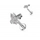 Piercing oreille strass blanc