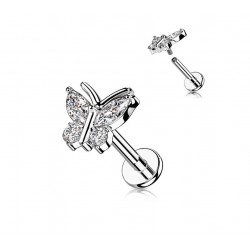 Piercing oreille strass blanc