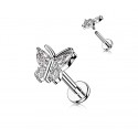 Piercing oreille strass blanc