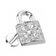 Piercing oreille strass blanc cadenas