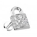 Piercing oreille strass blanc cadenas